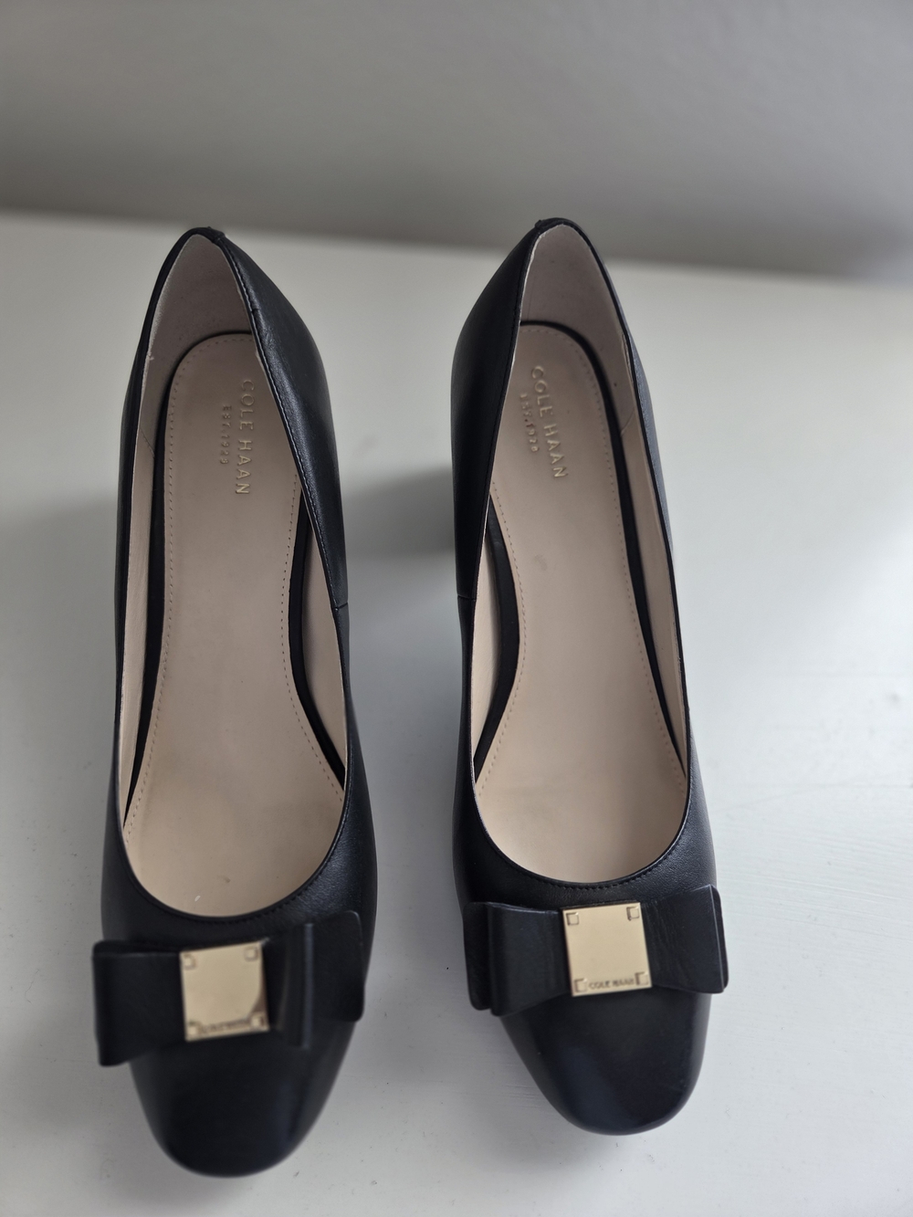 Cole Haan Black Leather Bow Pump